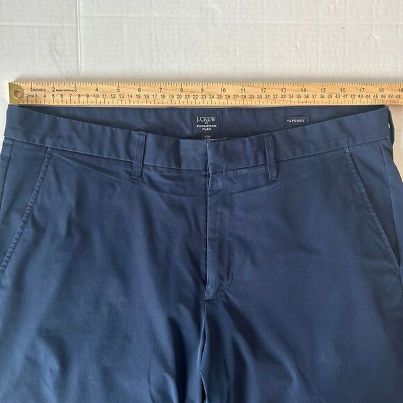 J Crew Thompson Flex Stretch Pants Mens 36x30 Blue Performance Chino Flat Front - Picture 6 of 8